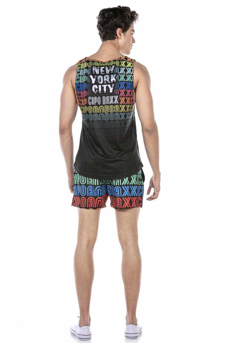 CUK246 Colorful Swim Short & Tank Top Set