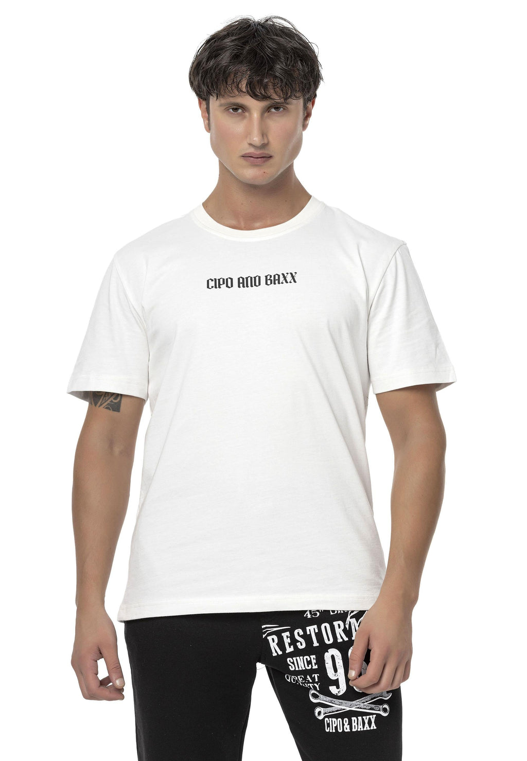 CT787 Men's Oversized T-Shirt with Large Back Logo Print