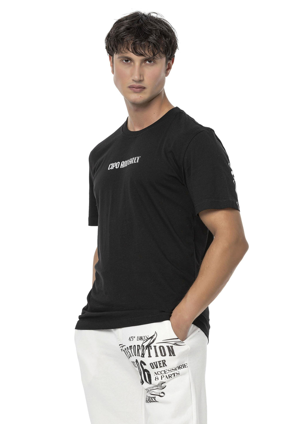 CT787 Men's Oversized T-Shirt with Large Back Logo Print