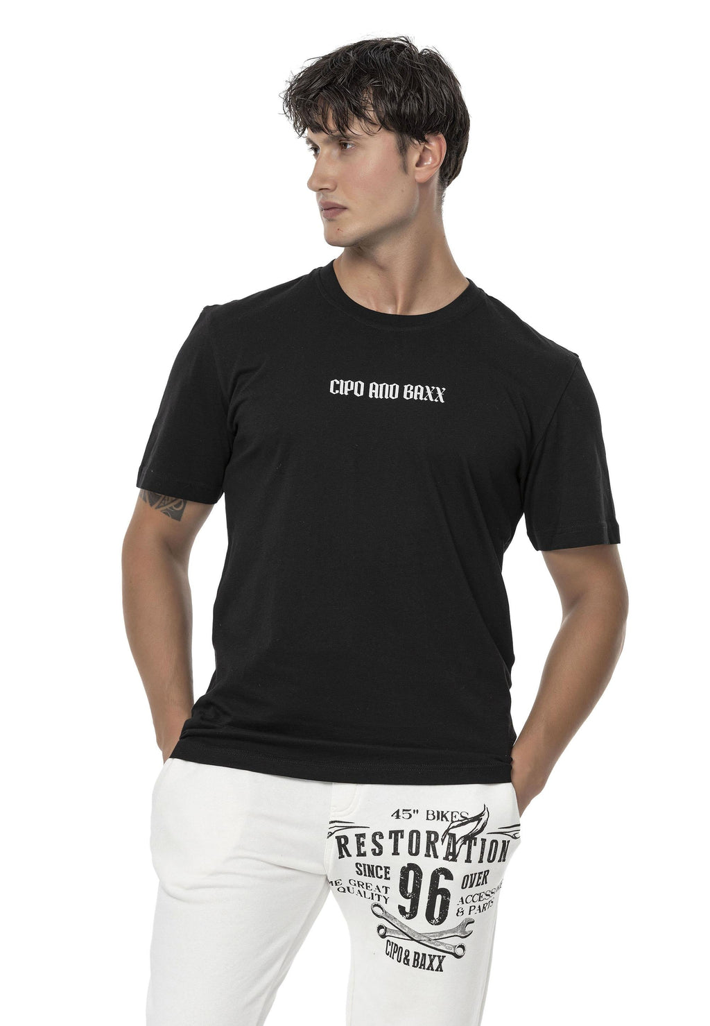 CT787 Men's Oversized T-Shirt with Large Back Logo Print