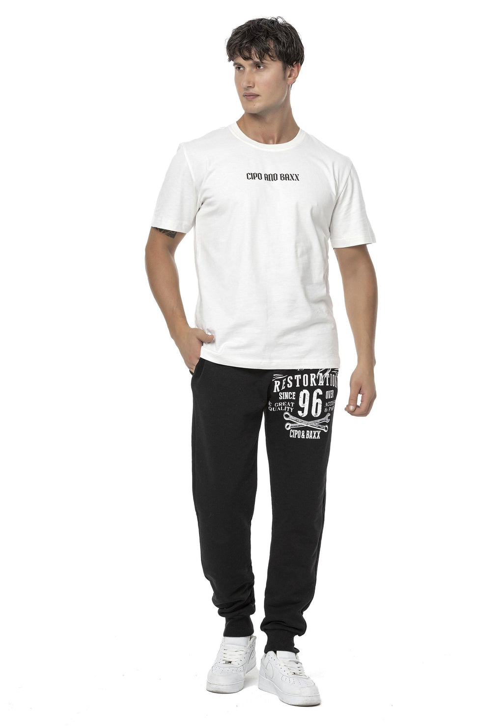 CT787 Men's Oversized T-Shirt with Large Back Logo Print
