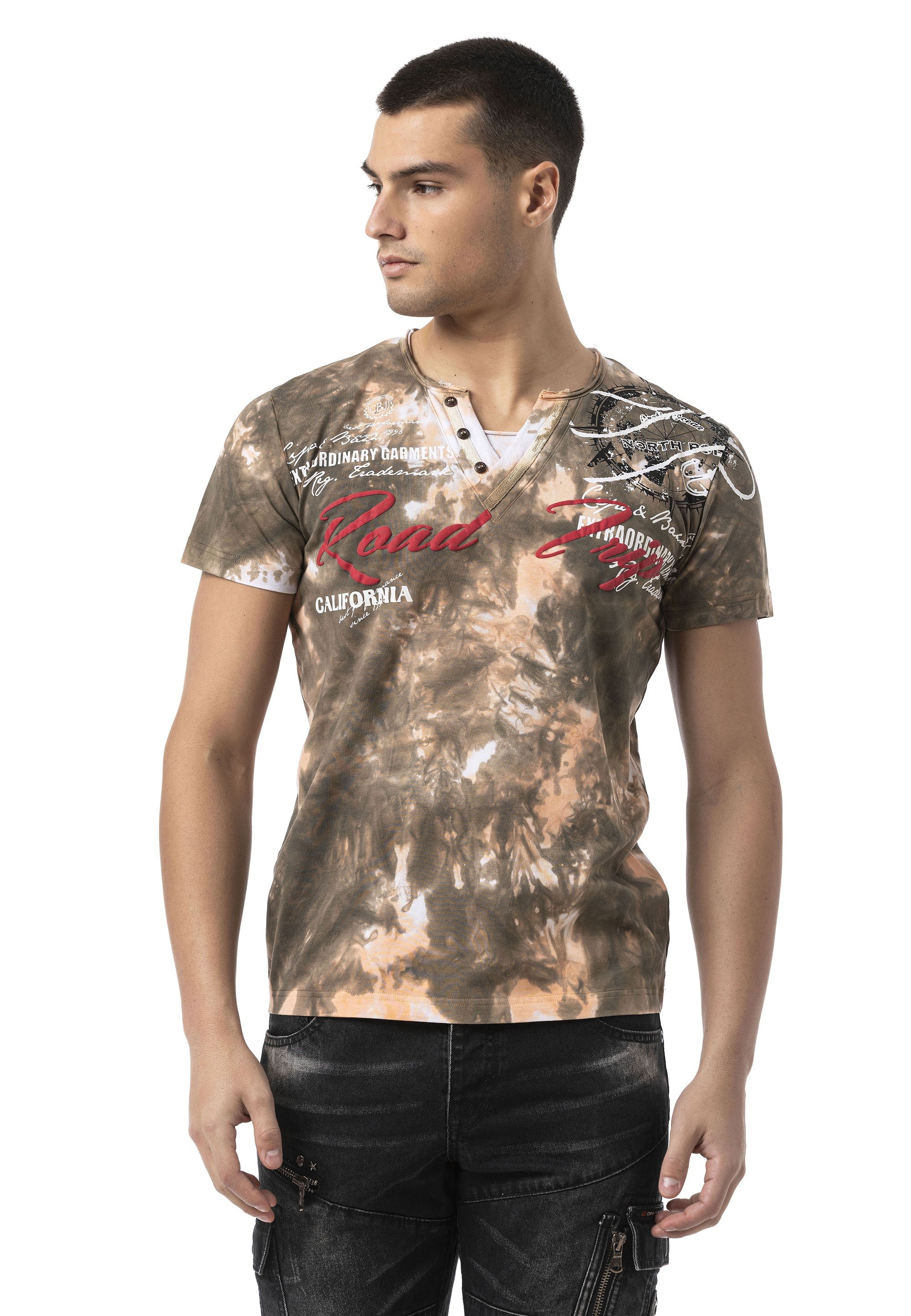 CT804 Men's T-Shirt – Washed Print, Regular Fit