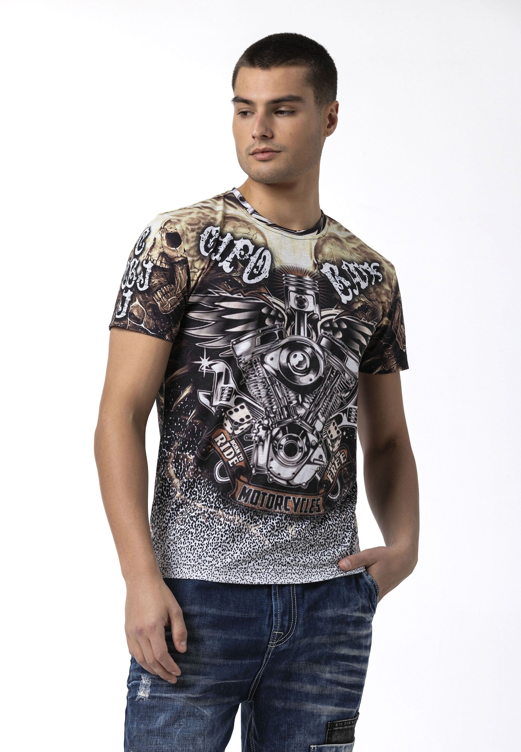 CT820 Urban Pulse Pattern Men's T-Shirt