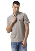 CT825 Men's Polo Collar Badge-Detail T-Shirt