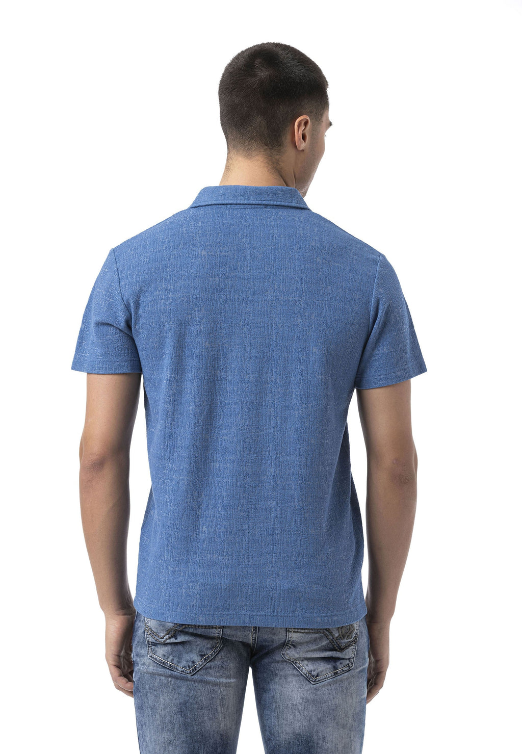 CT825 Men's Polo Collar Badge-Detail T-Shirt