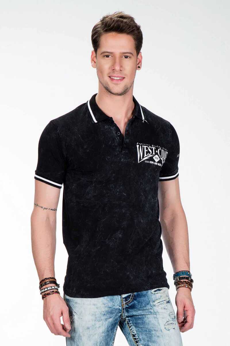 CT381 West Coast Print Polo Collar T-Shirt