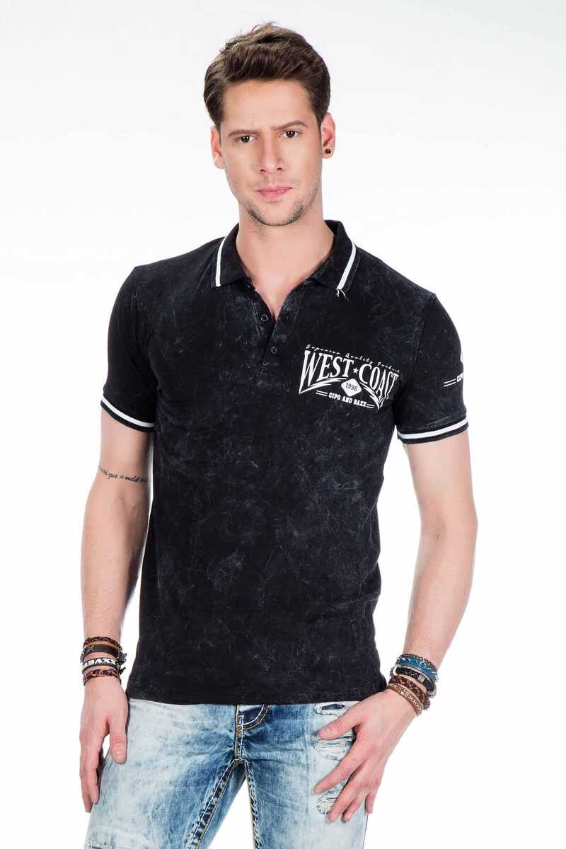 CT381 West Coast Print Polo Collar T-Shirt