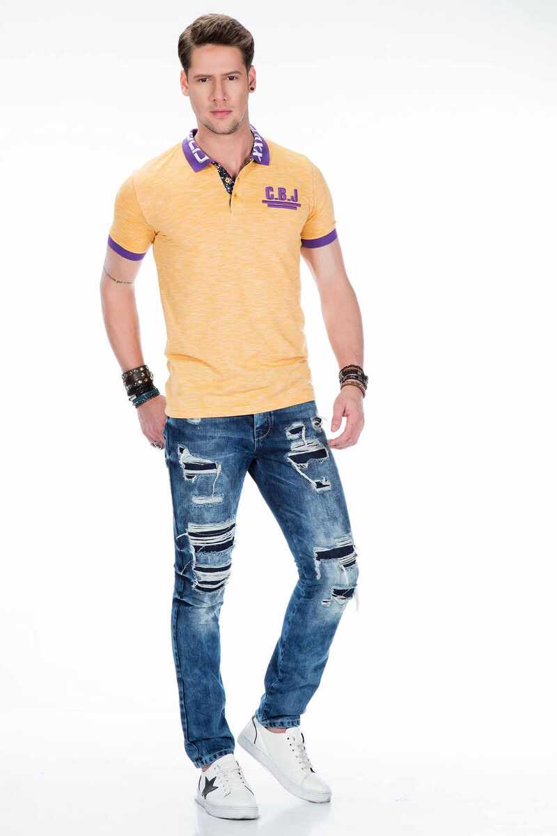 CT416 Polo Collar Embroidered Slim Fit Men's T-Shirt