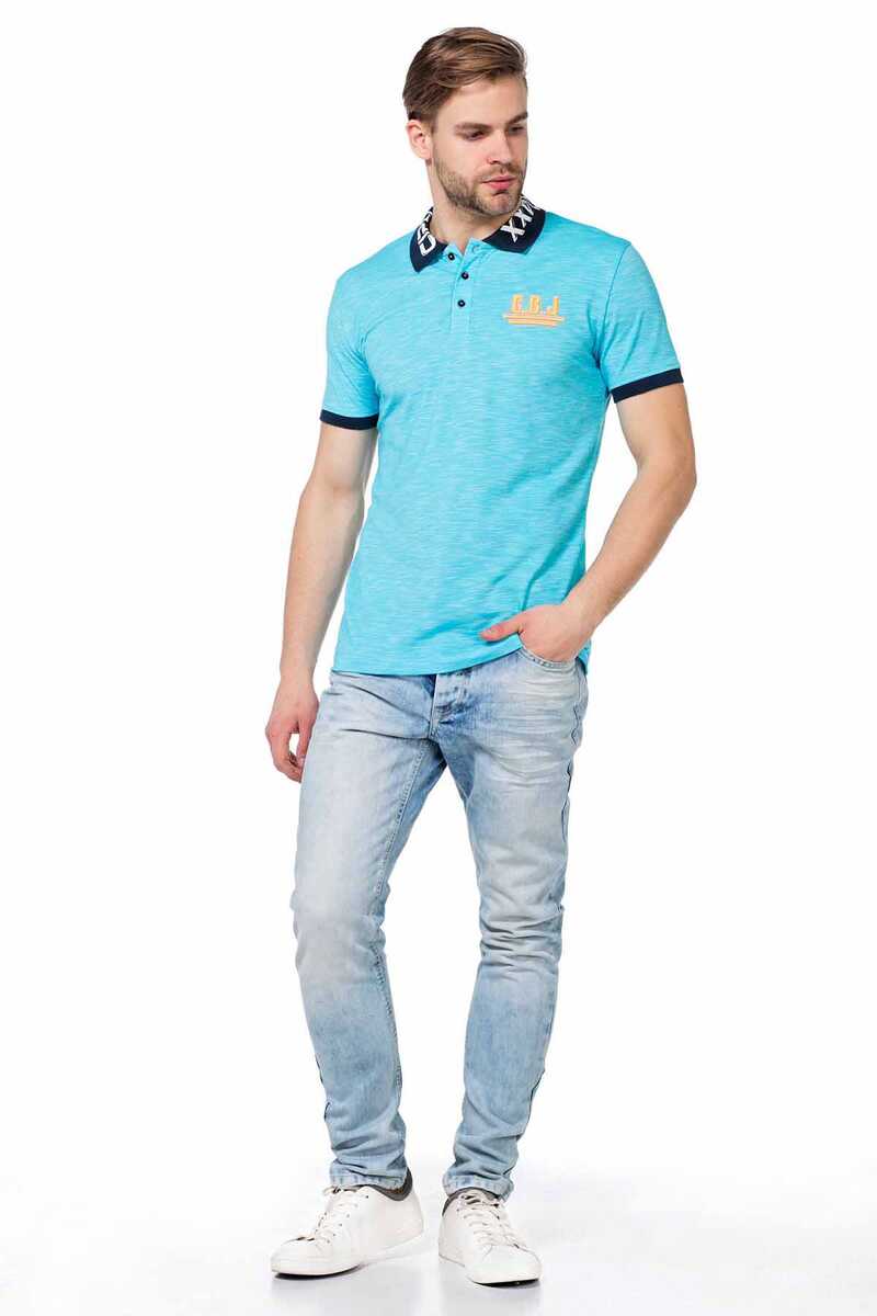 CT416 Polo Collar Embroidered Slim Fit Men's T-Shirt