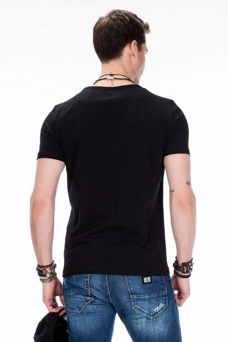 CT430 Glossy Print Simple Slim Fit Men's T-Shirt