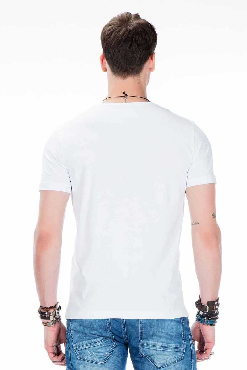 CT430 Glossy Print Simple Slim Fit Men's T-Shirt
