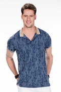 CT451 Polo Collar Floral Pattern Men's T-Shirt
