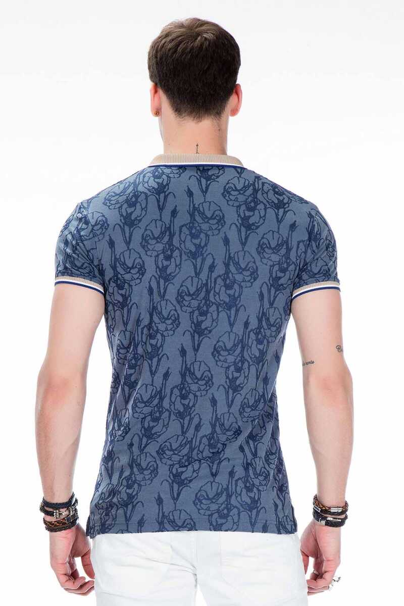 CT451 Polo Collar Floral Pattern Men's T-Shirt