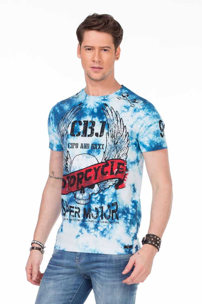 CT458 Printed Washed Slim Fit Men's T-Shirt