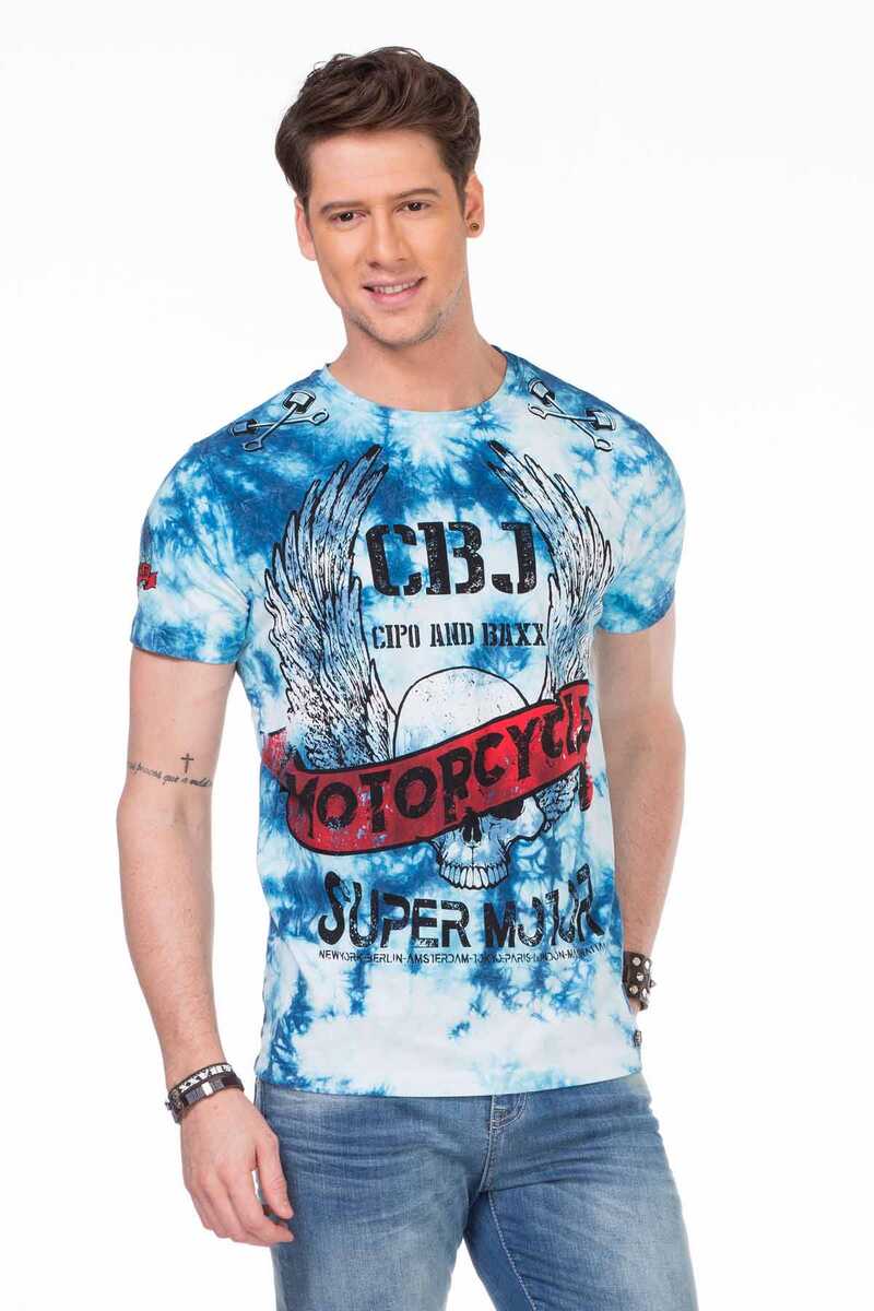 CT458 Printed Washed Slim Fit Men's T-Shirt