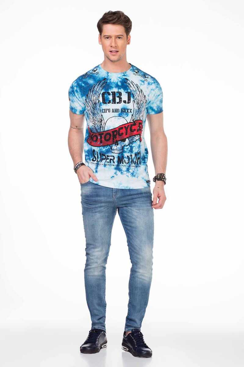 CT458 Printed Washed Slim Fit Men's T-Shirt