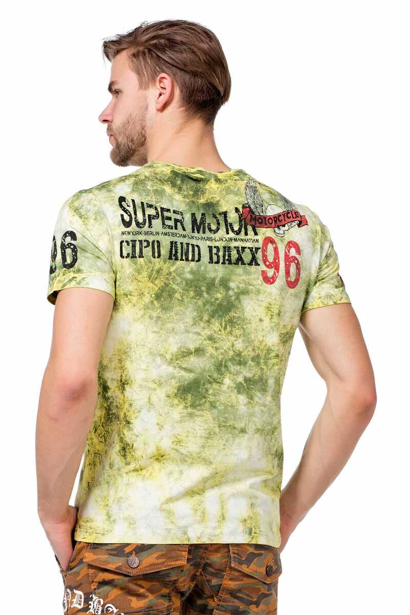 CT458 Printed Washed Slim Fit Men's T-Shirt