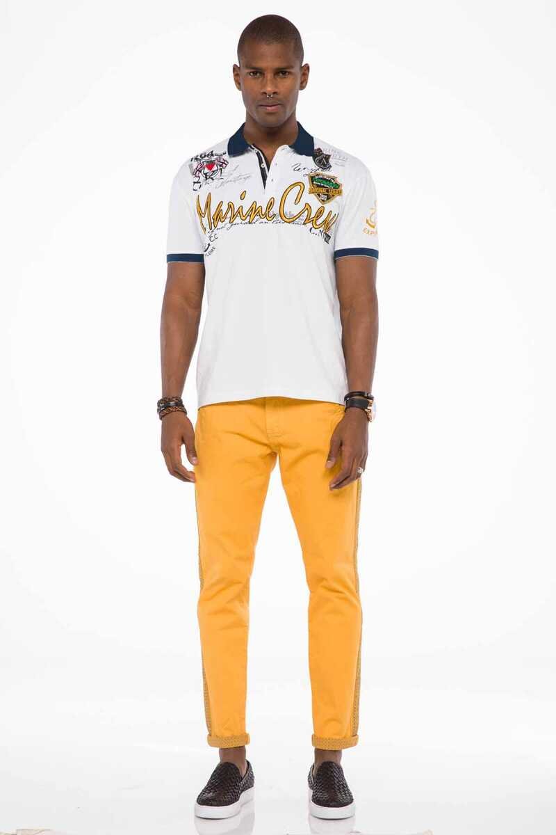 CT509 Polo Collar Embroidered Print Men's T-Shirt