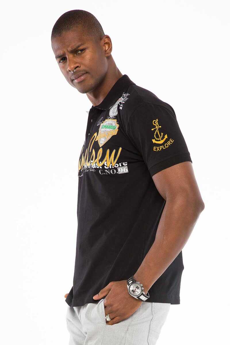 CT509 Polo Collar Embroidered Print Men's T-Shirt