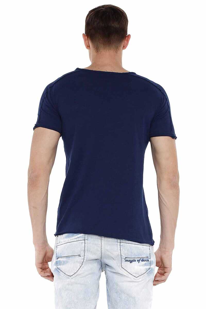 CT525 Distressed Detail Slim Fit Basic Men's T-Shirt