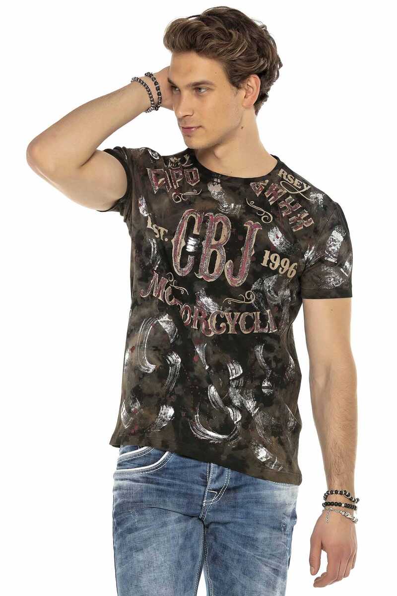 CT560 Hand-Painted Glitter Dark Dirty Color T-Shirt