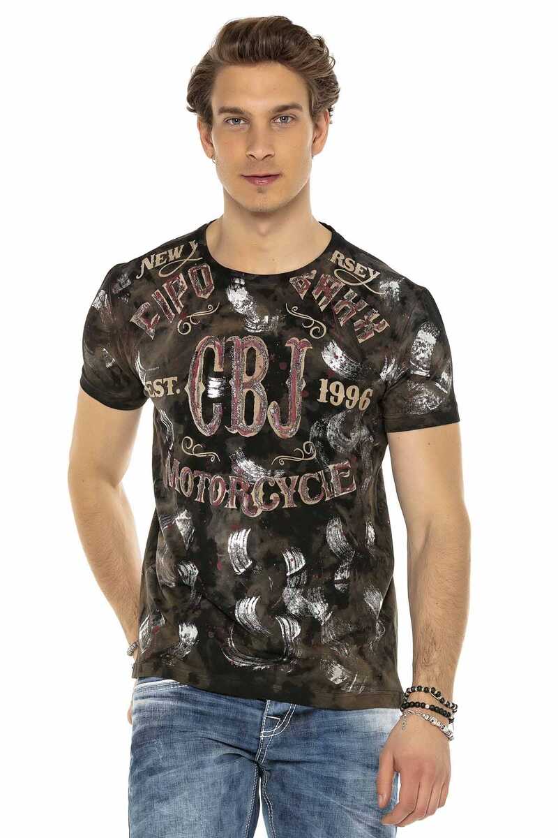 CT560 Hand-Painted Glitter Dark Dirty Color T-Shirt
