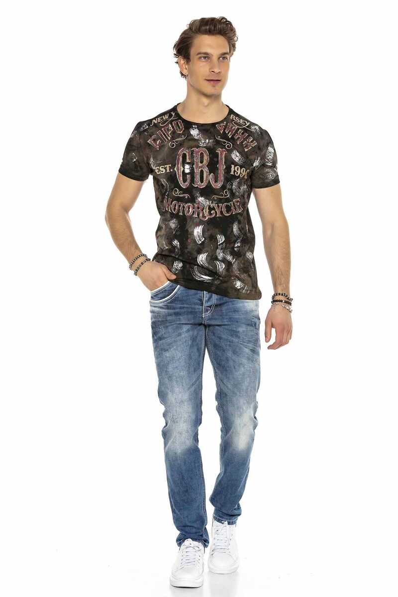 CT560 Hand-Painted Glitter Dark Dirty Color T-Shirt