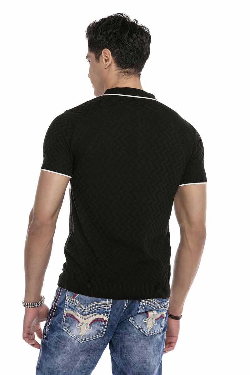 CT652 Textured Knit Polo T-Shirt