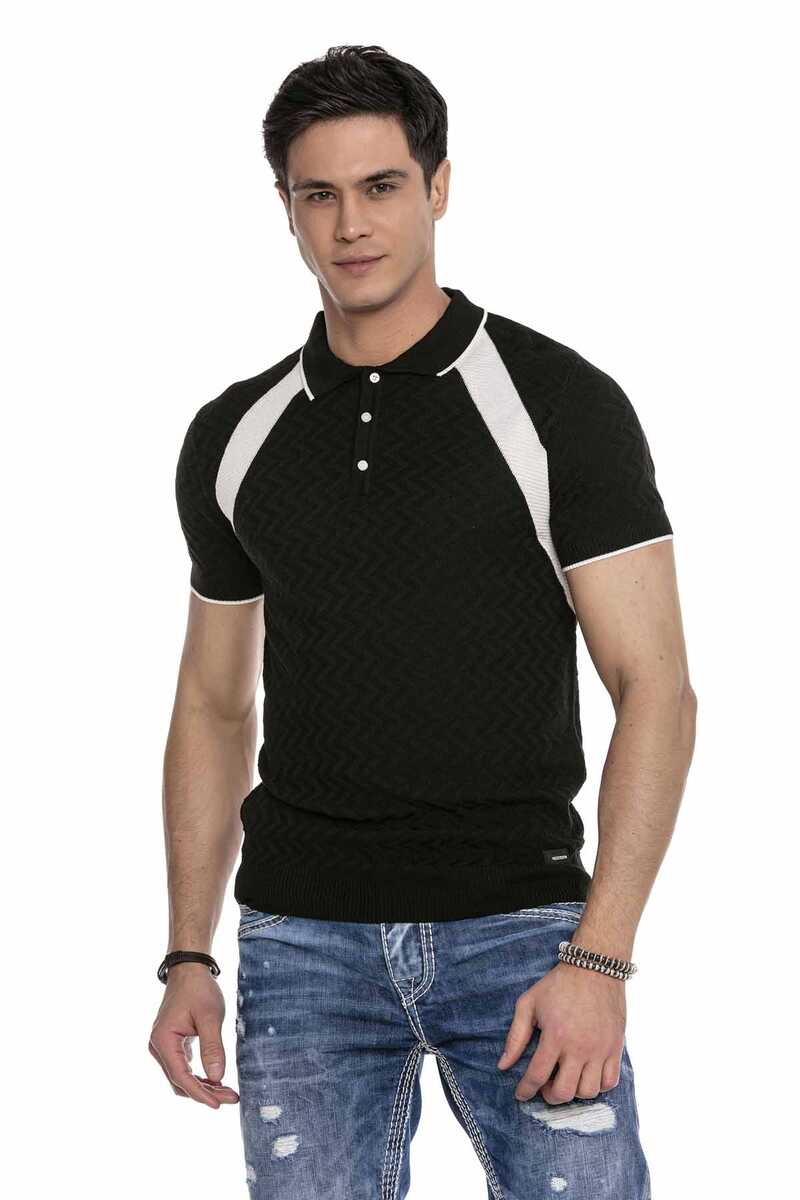 CT652 Textured Knit Polo T-Shirt