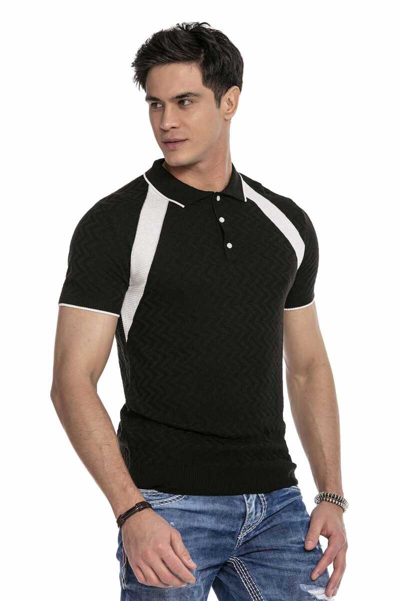 CT652 Textured Knit Polo T-Shirt