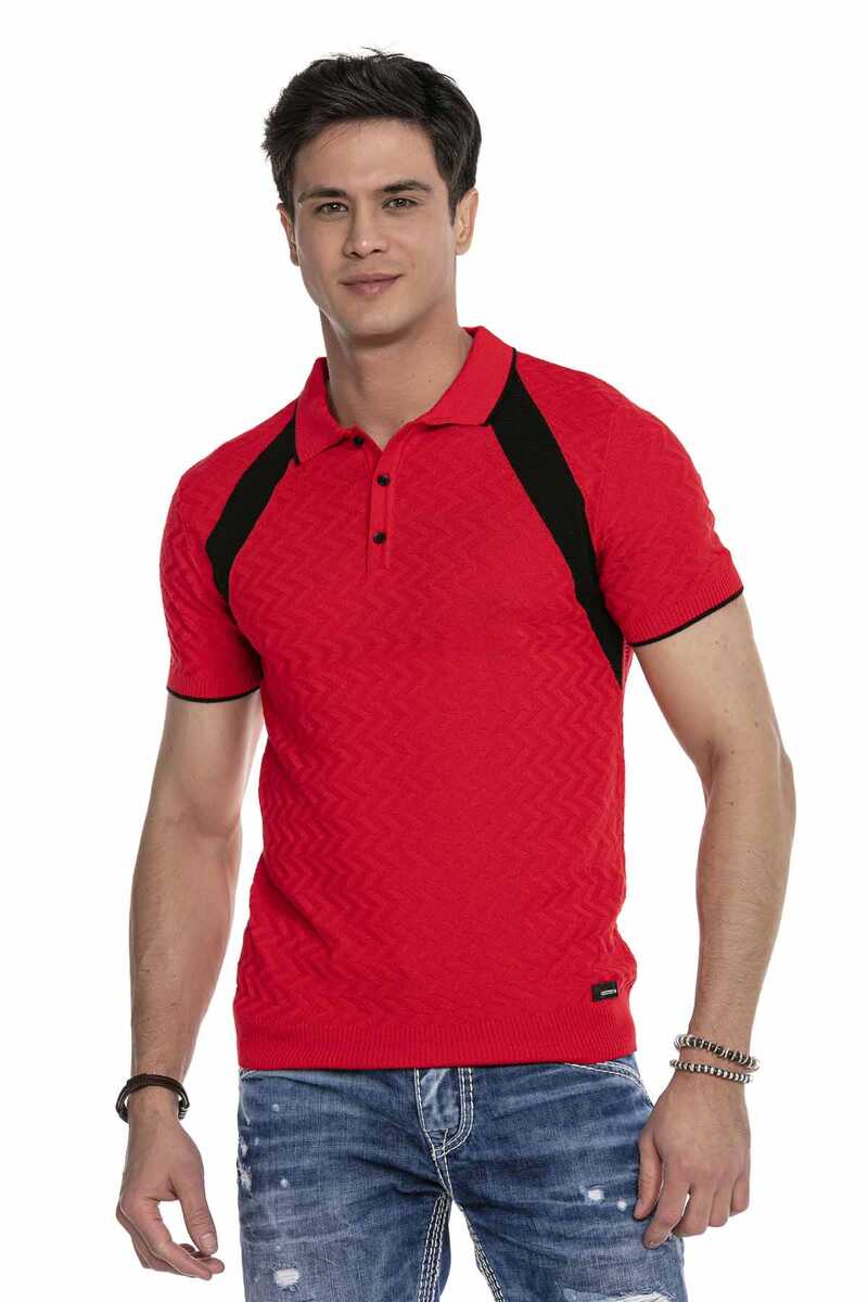 CT652 Textured Knit Polo T-Shirt