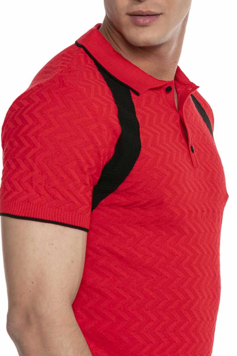 CT652 Textured Knit Polo T-Shirt
