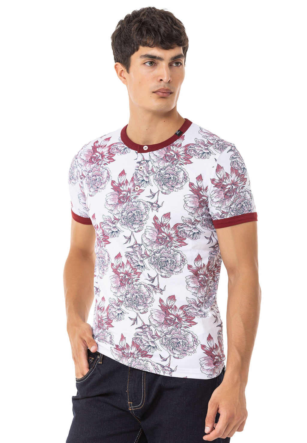 CT707 Floral Print Men's T-Shirt