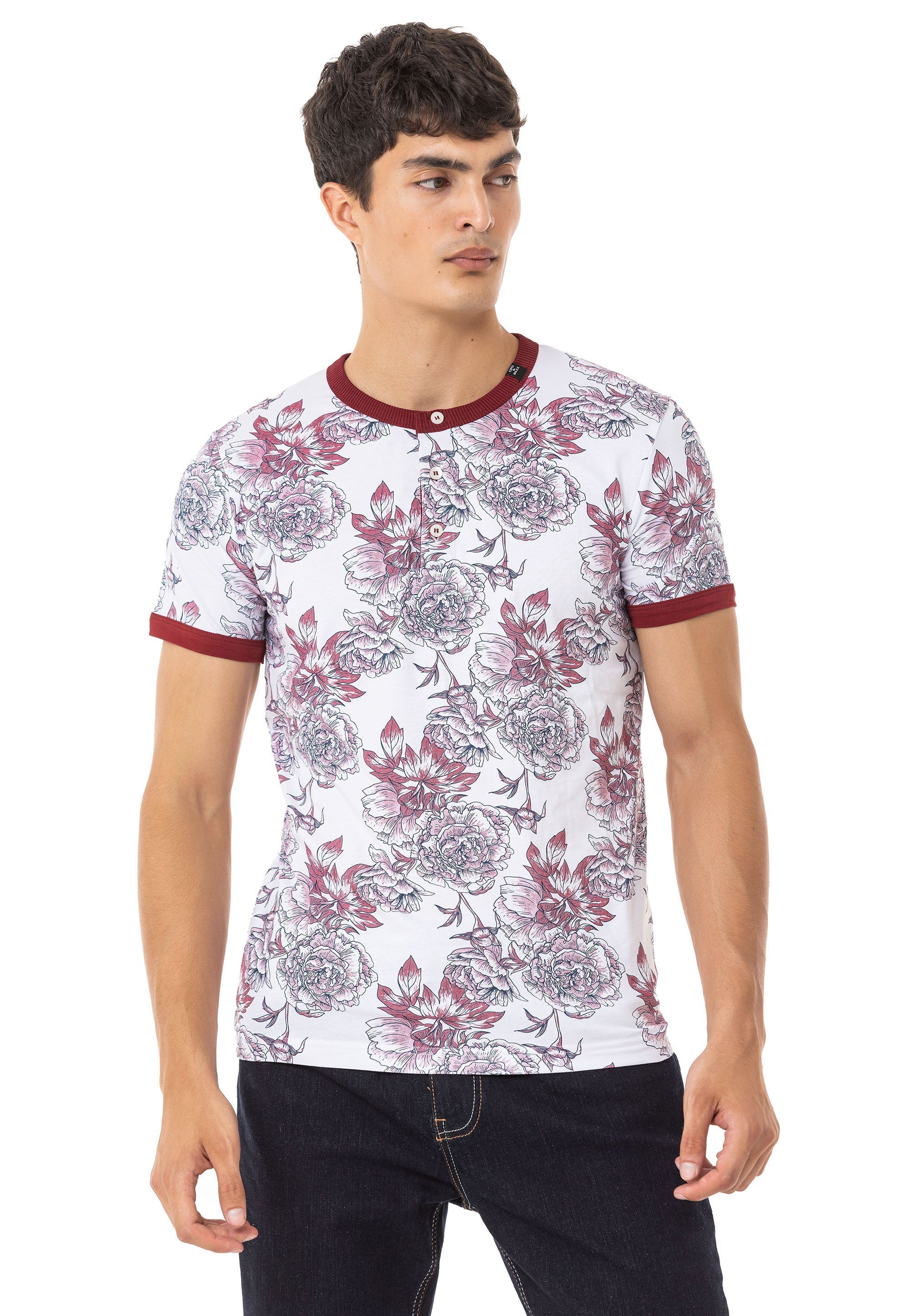 CT707 Floral Print Men's T-Shirt