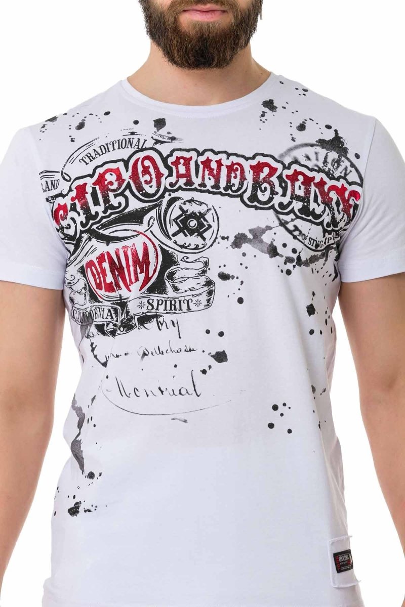 CT713 Glossy Pattern Print T-Shirt