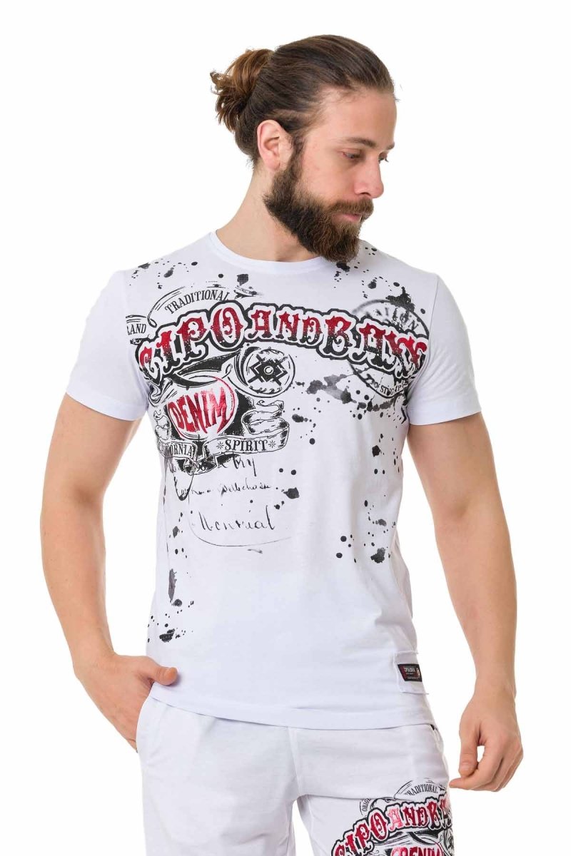CT713 Glossy Pattern Print T-Shirt