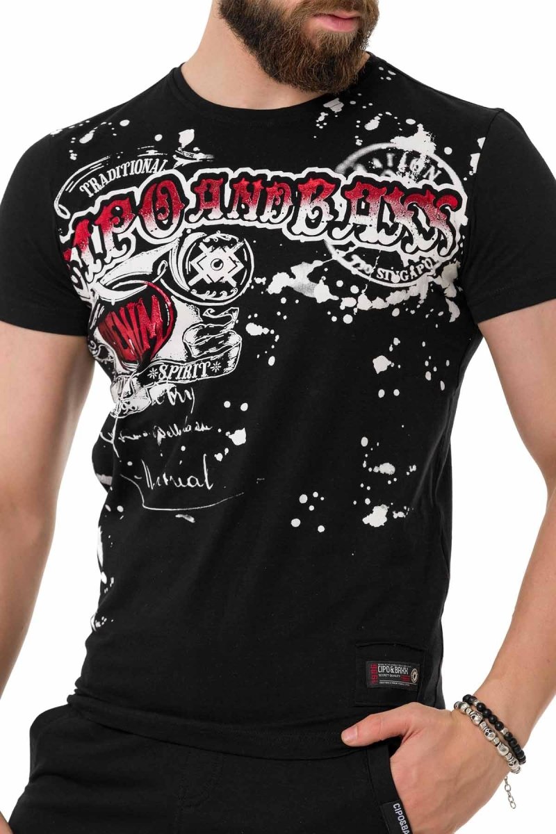CT713 Glossy Pattern Print T-Shirt