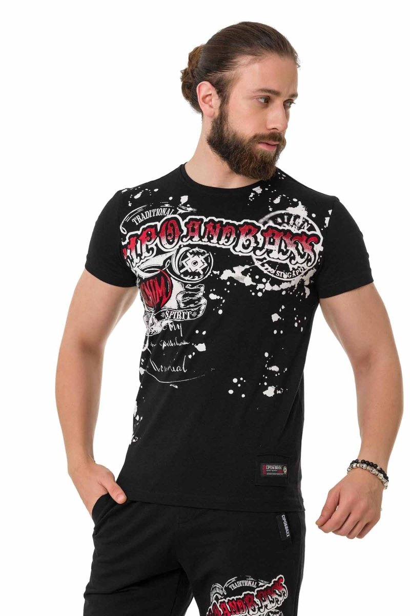 CT713 Glossy Pattern Print T-Shirt