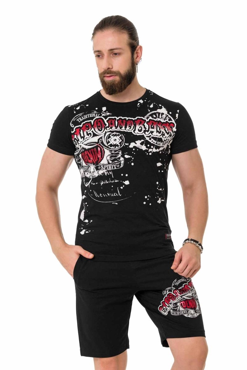 CT713 Glossy Pattern Print T-Shirt
