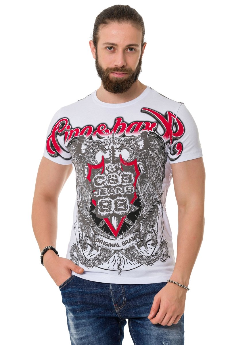 CT716 Front & Back Shadow Print T-Shirt