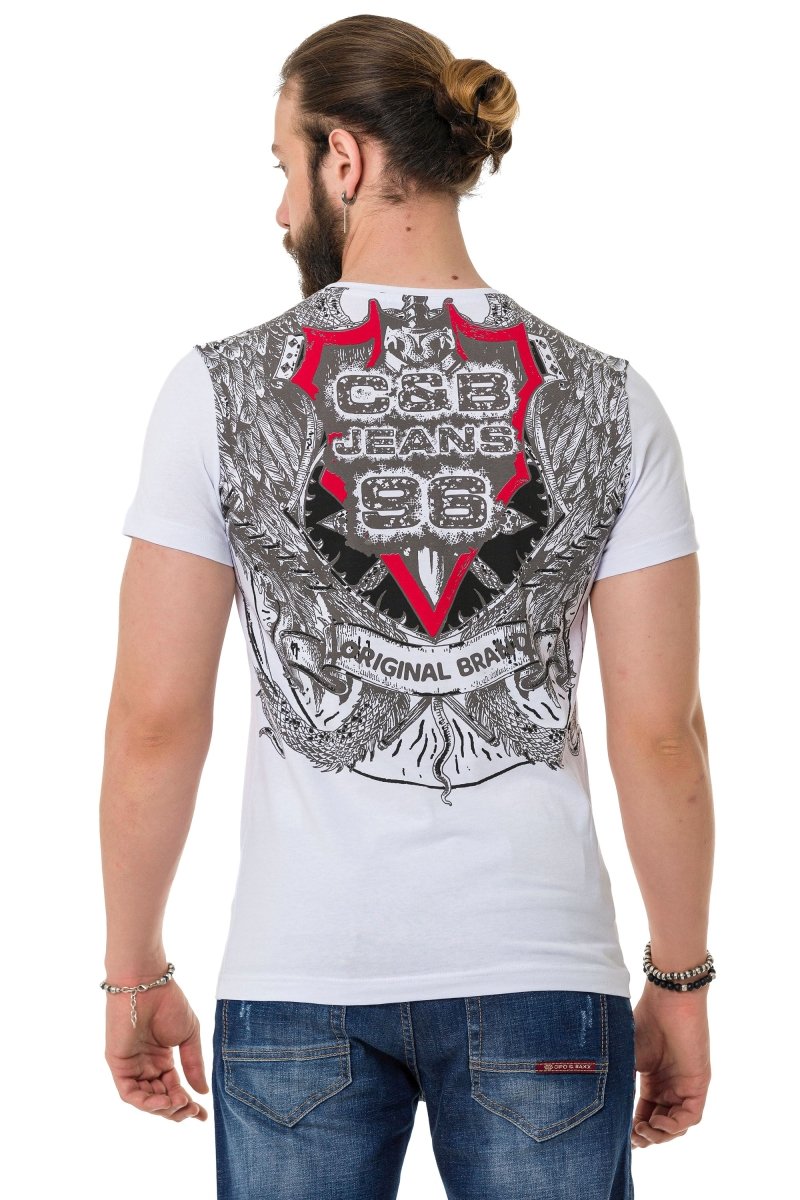 CT716 Front & Back Shadow Print T-Shirt