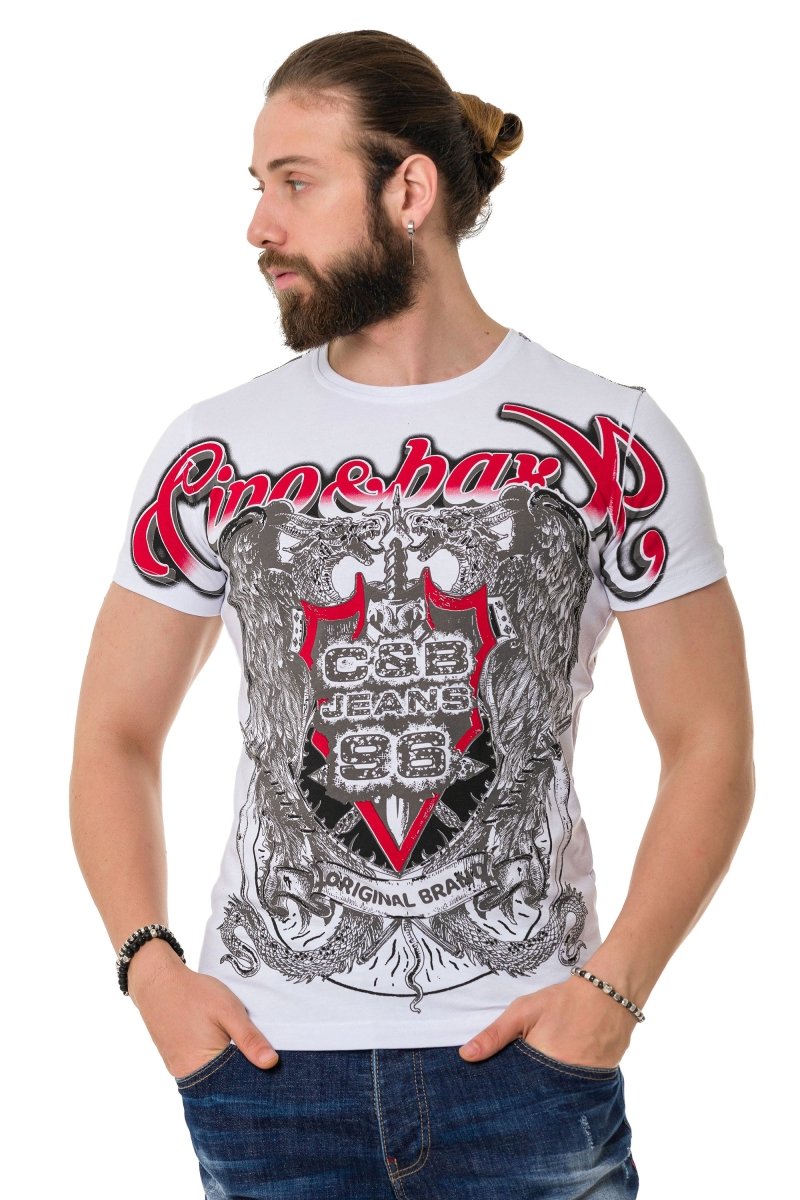 CT716 Front & Back Shadow Print T-Shirt