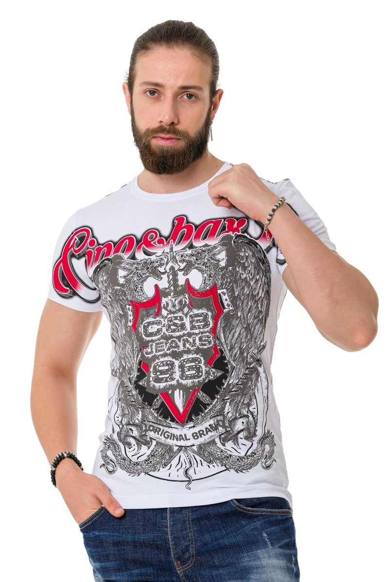 CT716 Front & Back Shadow Print T-Shirt