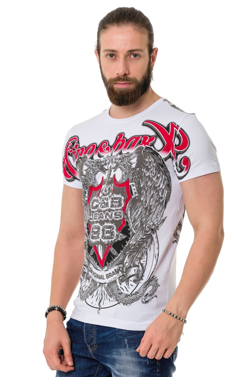 CT716 Front & Back Shadow Print T-Shirt