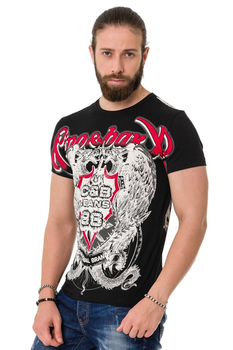 CT716 Front & Back Shadow Print T-Shirt
