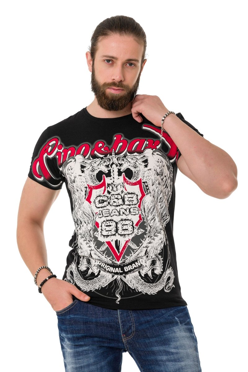 CT716 Front & Back Shadow Print T-Shirt