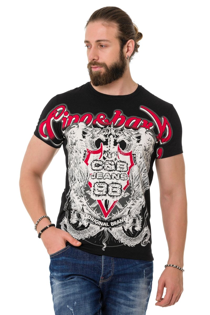 CT716 Front & Back Shadow Print T-Shirt
