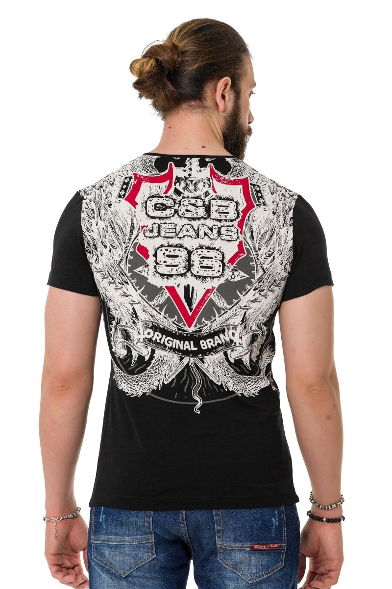 CT716 Front & Back Shadow Print T-Shirt