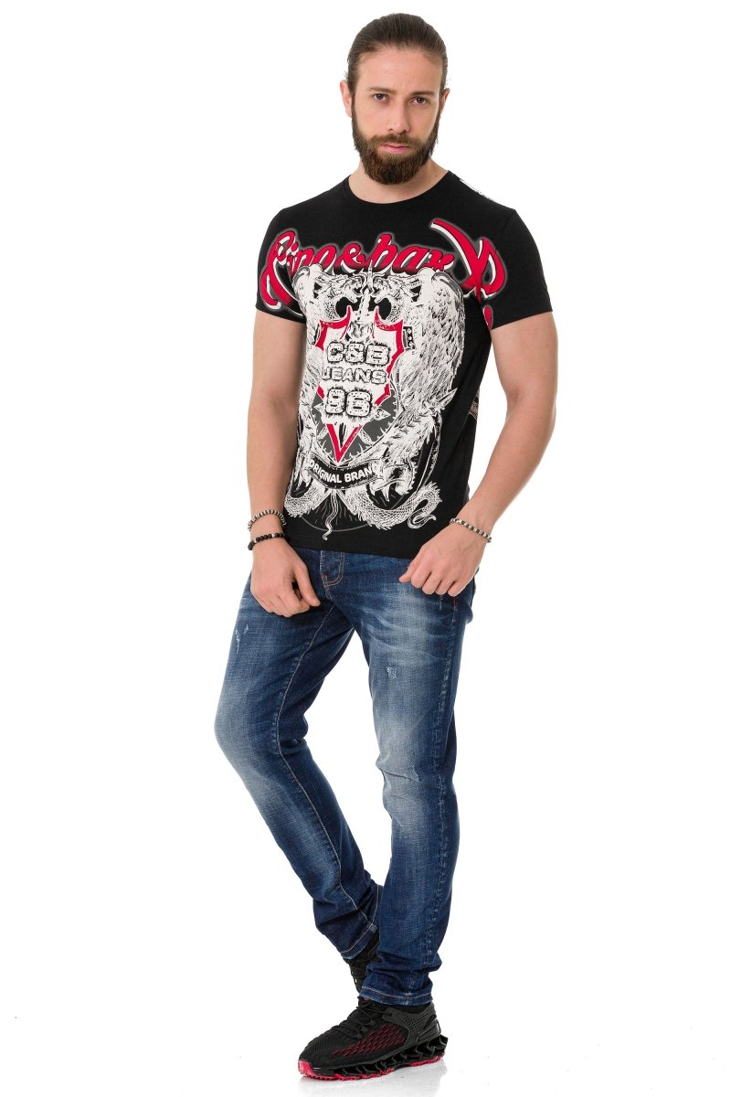 CT716 Front & Back Shadow Print T-Shirt