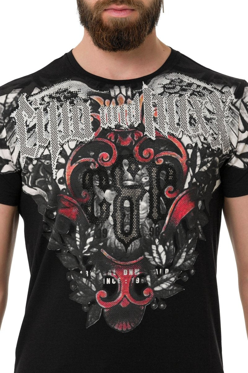 CT728 Stone Vintage Print T-Shirt
